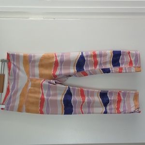 Lululemon. High Waisted Capris with a vibrant pattern. EUC
